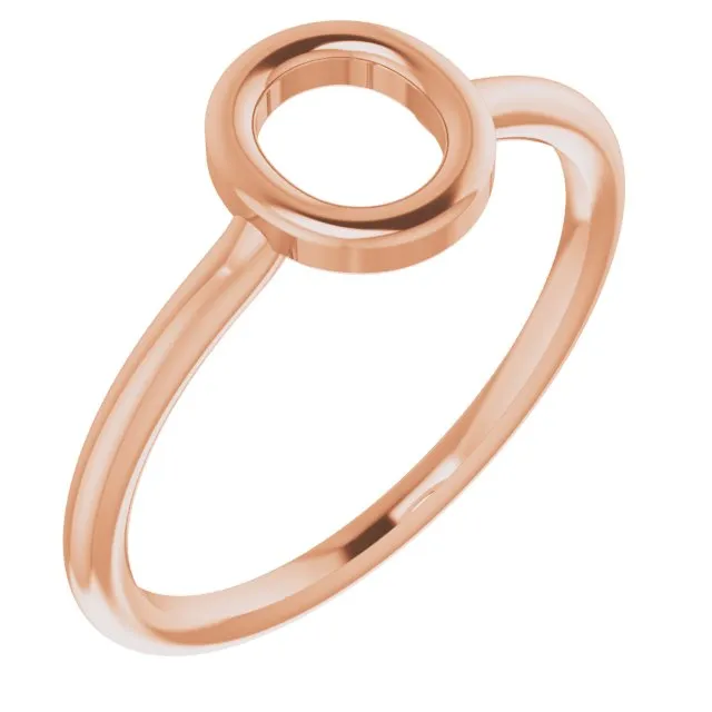 Rings TreasureFineJewelers 14K Rose Initial O Ring
