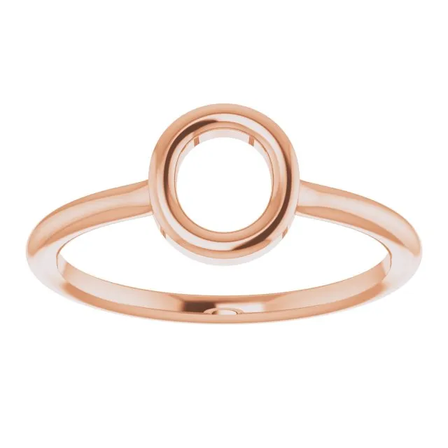 Rings TreasureFineJewelers 14K Rose Initial O Ring