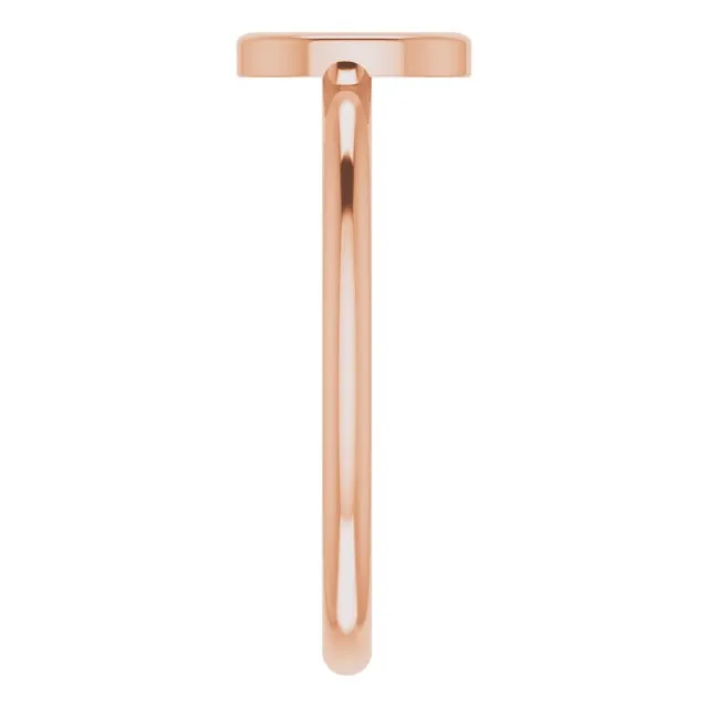 Rings TreasureFineJewelers 14K Rose Initial O Ring