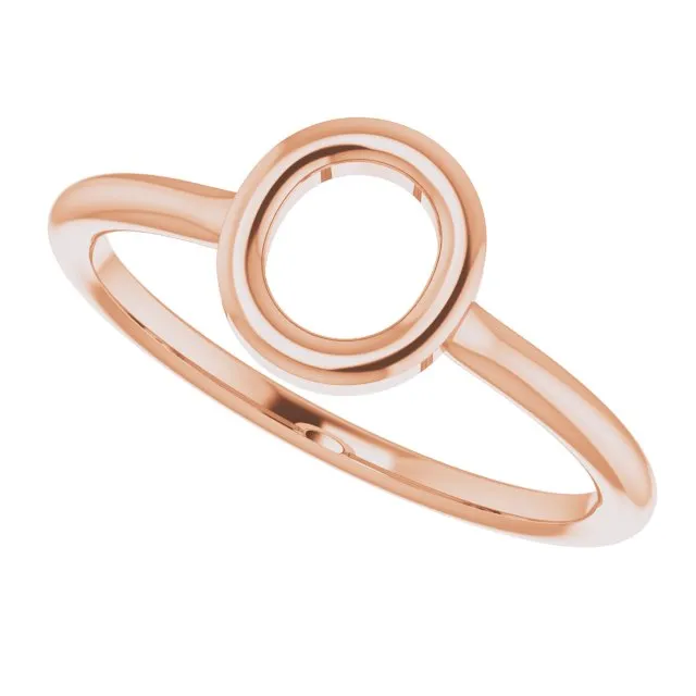 Rings TreasureFineJewelers 14K Rose Initial O Ring