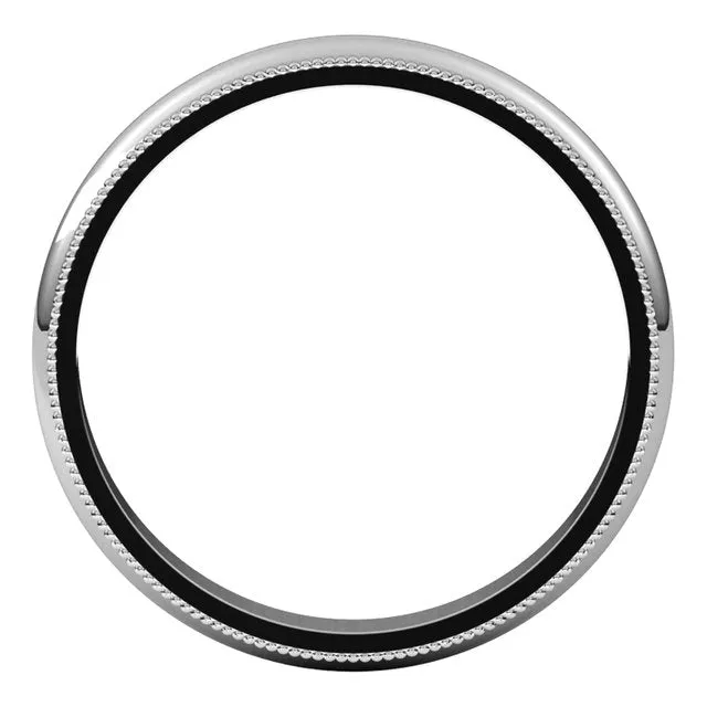 Rings TreasureFineJewelers 14K White Gold 3 mm Milgrain Half Round Wedding Band