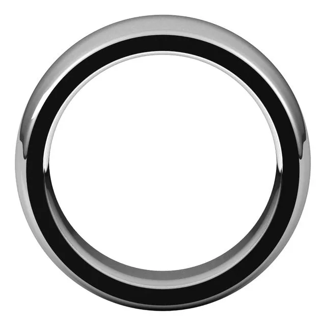 Rings TreasureFineJewelers 14K White Gold 8 mm Half Round Comfort Fit Heavy Wedding Band