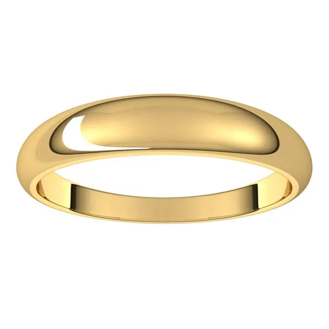 Rings TreasureFineJewelers 18K Yellow Gold 4 mm Half Round Tapered Wedding Band