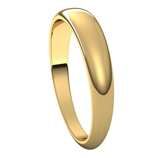 Rings TreasureFineJewelers 18K Yellow Gold 4 mm Half Round Tapered Wedding Band