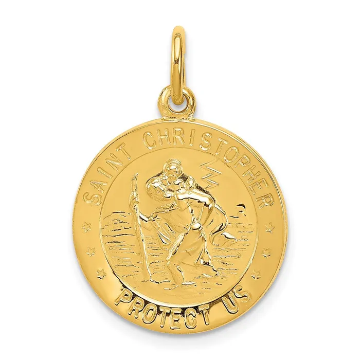 Rings TreasureFineJewelers 24k Goldplated Sterling Silver Saint Christopher Medal Rings TreasureFineJewelers 24k Goldplated Sterling Silver Saint Christopher Medal