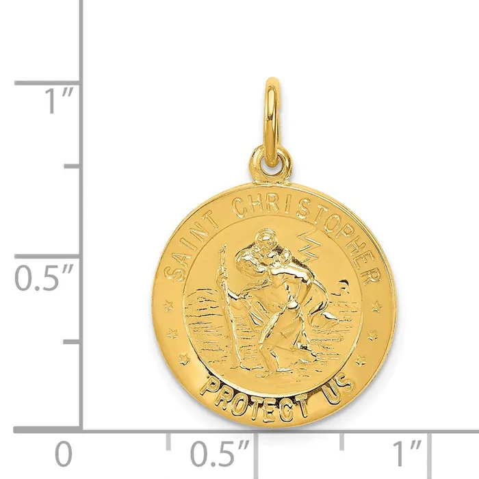 Rings TreasureFineJewelers 24k Goldplated Sterling Silver Saint Christopher Medal