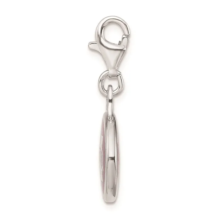 Rings TreasureFineJewelers Amore La Vita Sterling Silver Rhodiumplated Polished Enameled Mississippi State University Charm with Fancy Lobster Clasp