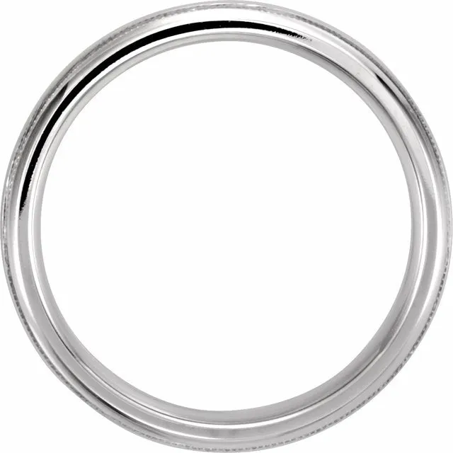Rings TreasureFineJewelers Continuum Sterling Silver 4 mm Half Round ComfortFit Band With Milgrain