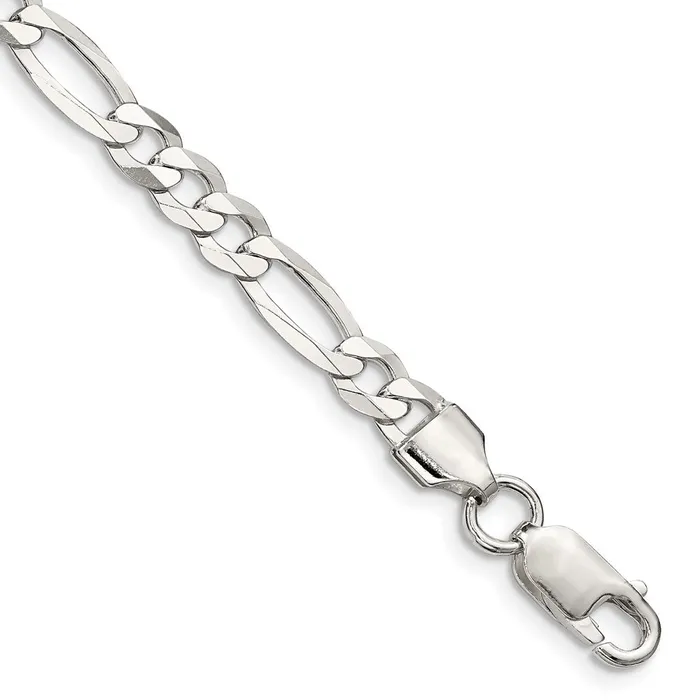 Rings TreasureFineJewelers Sterling Silver 55mm Lightweight Flat Figaro Chain Rings TreasureFineJewelers Sterling Silver 55mm Lightweight Flat Figaro Chain