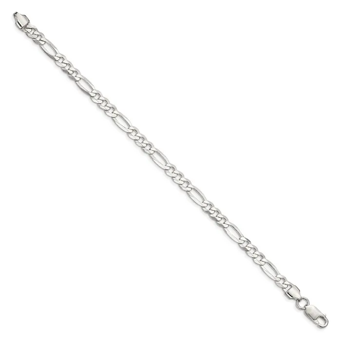 Rings TreasureFineJewelers Sterling Silver 55mm Lightweight Flat Figaro Chain