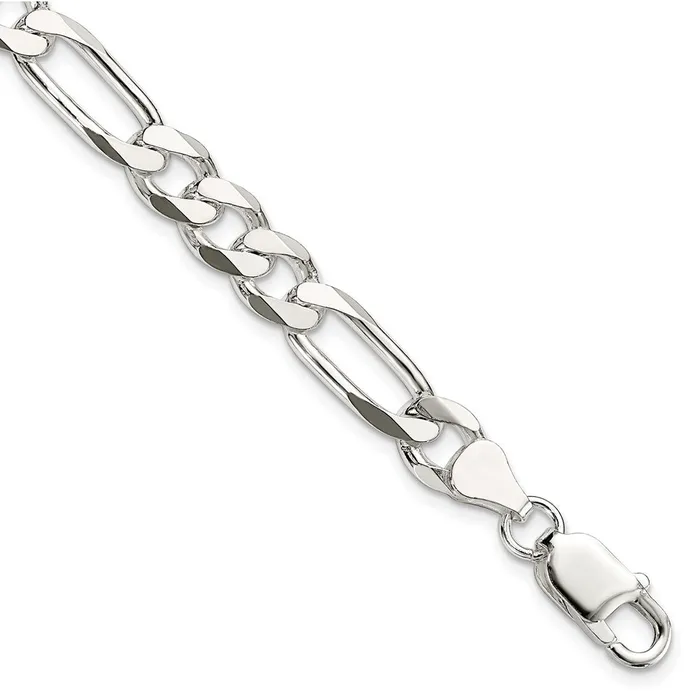 Rings TreasureFineJewelers Sterling Silver 75mm Figaro Chain