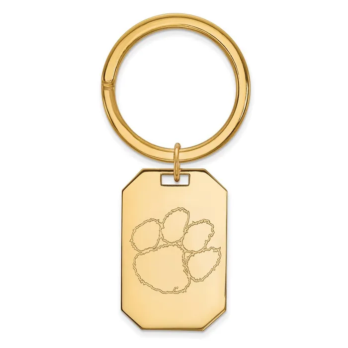 Rings TreasureFineJewelers Sterling Silver Goldplated Clemson University Tiger Paw Key Ring Rings TreasureFineJewelers Sterling Silver Goldplated Clemson University Tiger Paw Key Ring