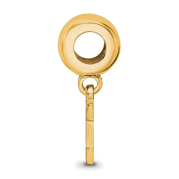 Rings TreasureFineJewelers Sterling Silver Goldplated LogoArt University of Michigan Letter M Extra Small Dangle Bead Charm