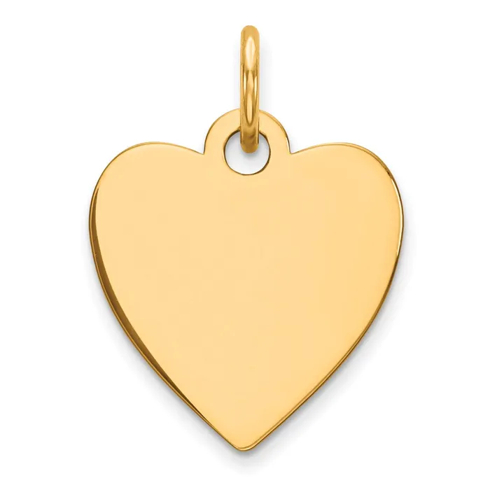 Rings TreasureFineJewelers Sterling Silver GP Engraveable Heart Polished Disc Charm