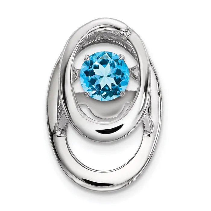 Rings TreasureFineJewelers Sterling Silver Rhodium Blue Topaz Birthstone Vibrant Chain Slide Rings TreasureFineJewelers Sterling Silver Rhodium Blue Topaz Birthstone Vibrant Chain Slide