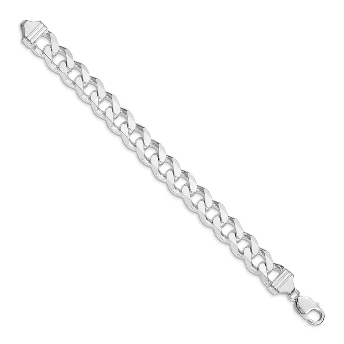 Rings TreasureFineJewelers Sterling Silver Rhodiumplated 13mm Curb Chain