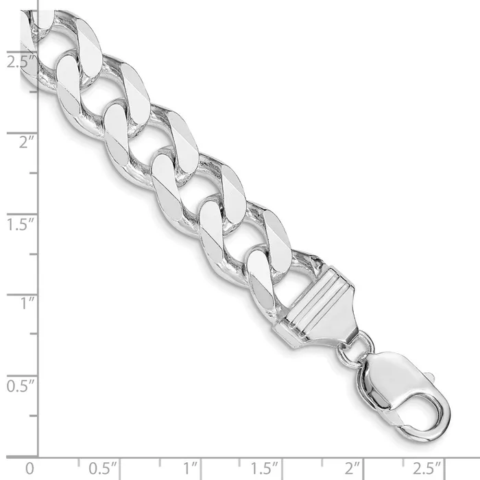 Rings TreasureFineJewelers Sterling Silver Rhodiumplated 13mm Curb Chain