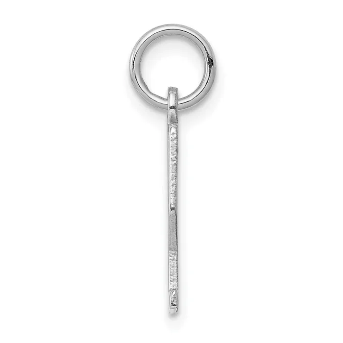 Rings TreasureFineJewelers Sterling SilverRhodiumplated Elongated Polished Number 2 Charm
