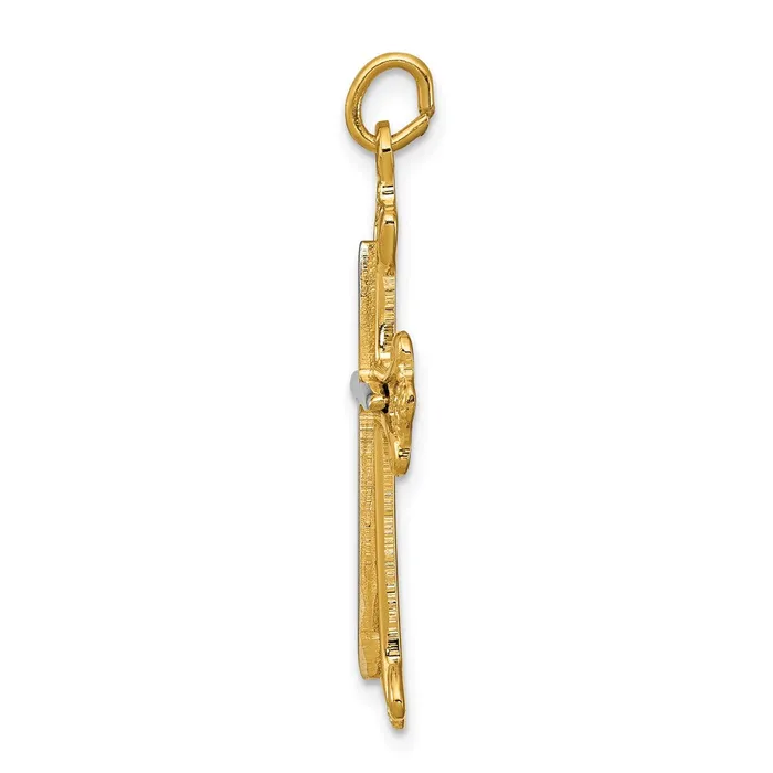 Rings TreasureFineJewelers Sterling Silver Rhodiumplated Goldtone Cross Pendant