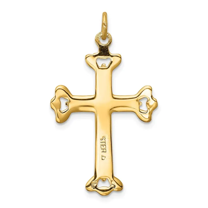 Rings TreasureFineJewelers Sterling Silver Rhodiumplated Goldtone Cross Pendant