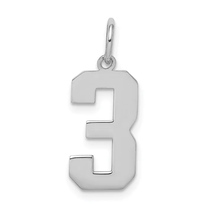 Rings TreasureFineJewelers Sterling SilverRhodiumplated Polished Number 3 Charm Rings TreasureFineJewelers Sterling SilverRhodiumplated Polished Number 3 Charm