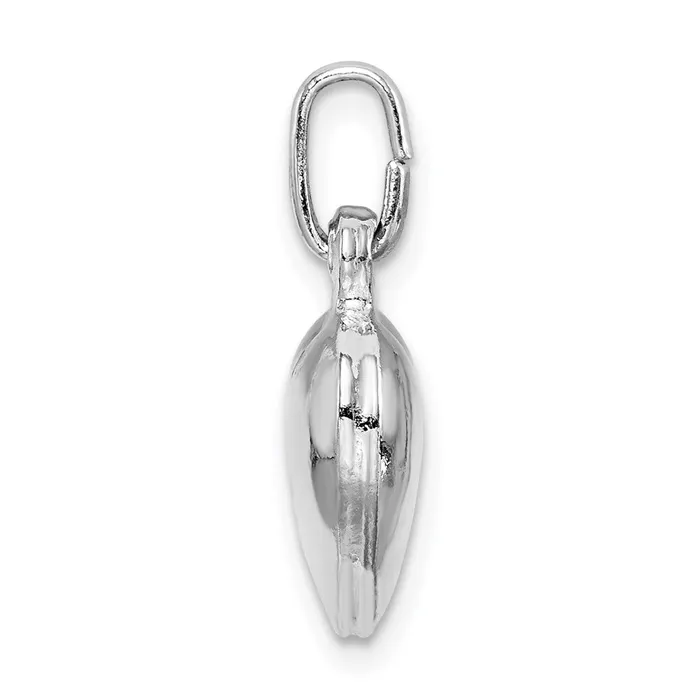 Rings TreasureFineJewelers Sterling Silver Rhodiumplated Puffed Heart Charm