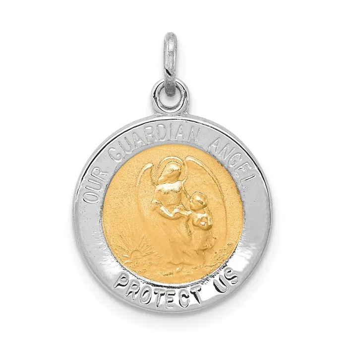 Rings TreasureFineJewelers Sterling Silver Rhodiumplated Vermeil Guardian Angel Medal Rings TreasureFineJewelers Sterling Silver Rhodiumplated Vermeil Guardian Angel Medal