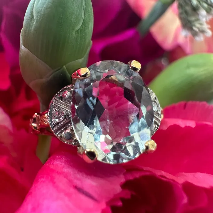 Rings Vintage Aquamarine Ring 20002581 ONeills Estate Jewelry