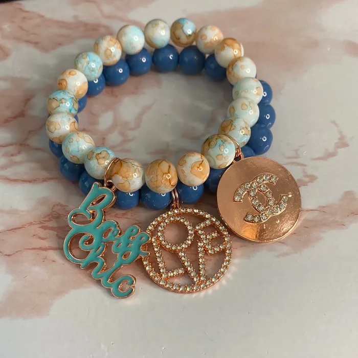 Skylar Sky Collection Bracelets Rose Gold Collection Affair Stretch Bracelet with Charm Skylar Sky Collection Bracelets Rose Gold Collection Affair Stretch Bracelet with Charm