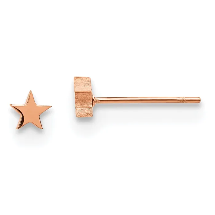 Stainless Steel Polished Rose IPplated Star Post Earrings TreasureFineJewelers Earrings Stainless Steel Polished Rose IPplated Star Post Earrings TreasureFineJewelers Earrings