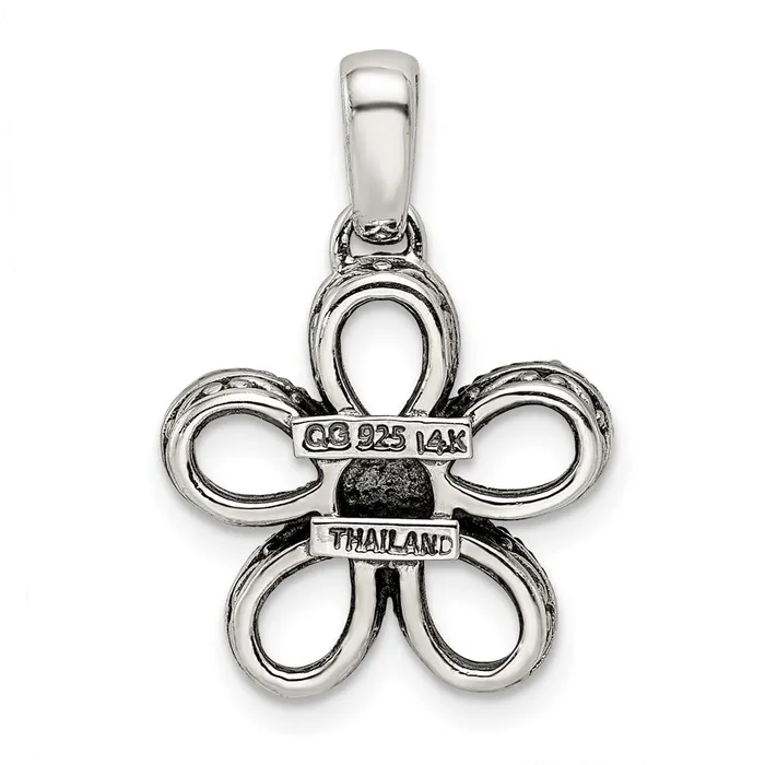 Sterling Silver 14k Fivestone and Diamond Mothers Pendant TreasureFineJewelers Necklaces