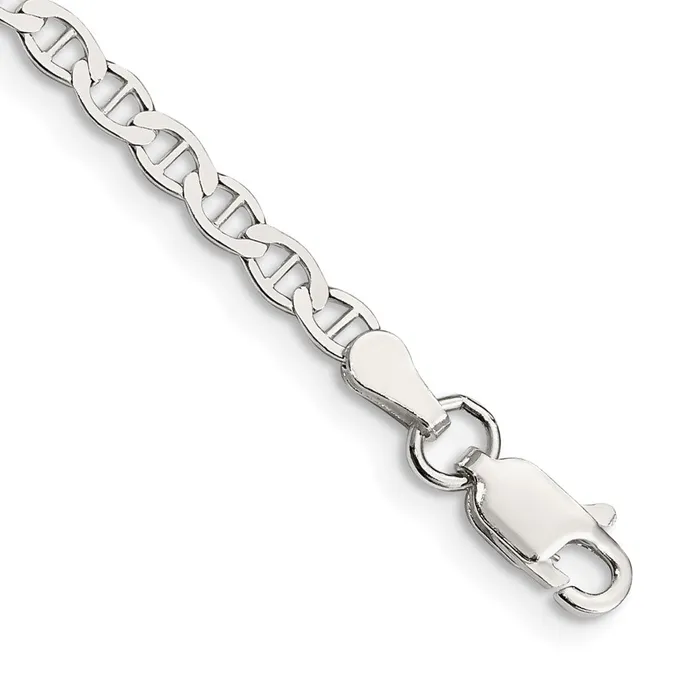 Sterling Silver 31mm Flat Anchor Chain Anklet TreasureFineJewelers Rings