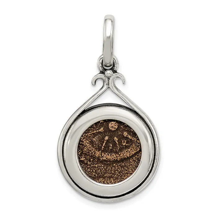Sterling Silver Ancient Coins Bronze Antiqued Widows Mite Coin Pendant TreasureFineJewelers Necklaces Sterling Silver Ancient Coins Bronze Antiqued Widows Mite Coin Pendant TreasureFineJewelers Necklaces