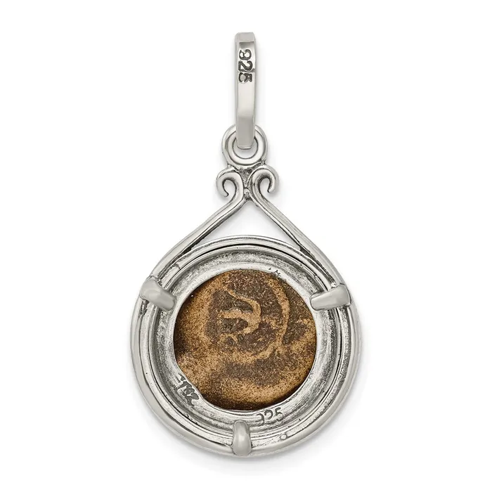 Sterling Silver Ancient Coins Bronze Antiqued Widows Mite Coin Pendant TreasureFineJewelers Necklaces