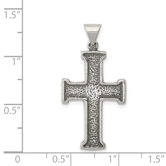Sterling Silver Antiqued Cross Pendant TreasureFineJewelers Necklaces