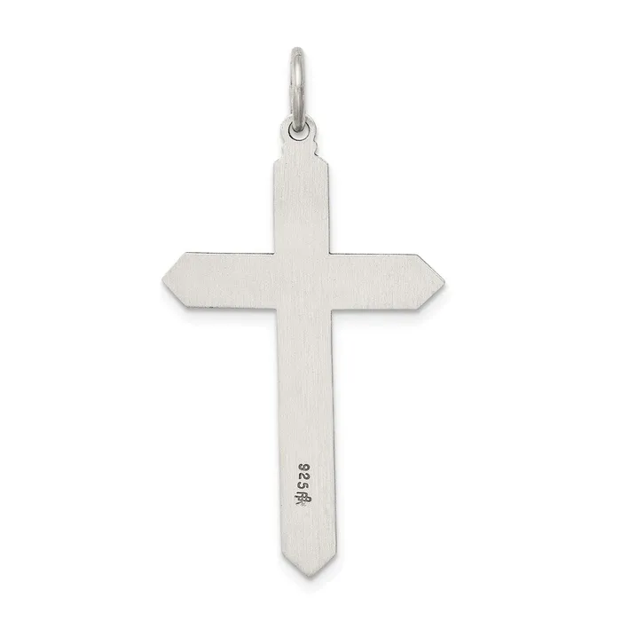 Sterling Silver Antiqued March Glass Birthstone Cross Pendant TreasureFineJewelers Necklaces
