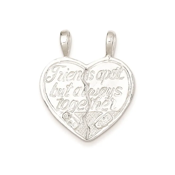 Sterling Silver Best Friend 2piece break apart Heart Charm TreasureFineJewelers Rings