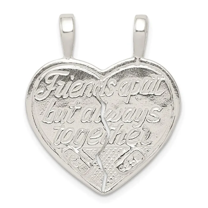 Sterling Silver Best Friend 2piece break apart Heart Charm TreasureFineJewelers Rings