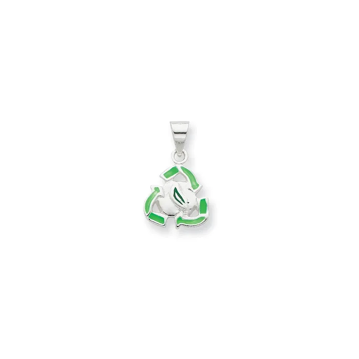 Sterling Silver Enameled Recycle Charm TreasureFineJewelers Rings