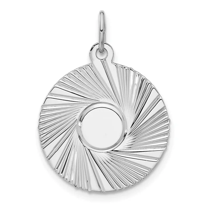 Sterling Silver Engravable Round Disc Charm TreasureFineJewelers Rings