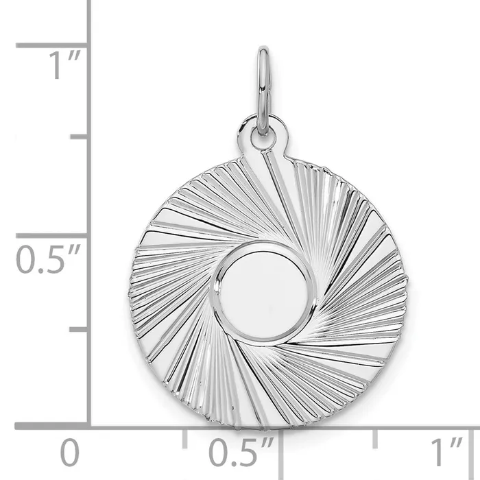 Sterling Silver Engravable Round Disc Charm TreasureFineJewelers Rings