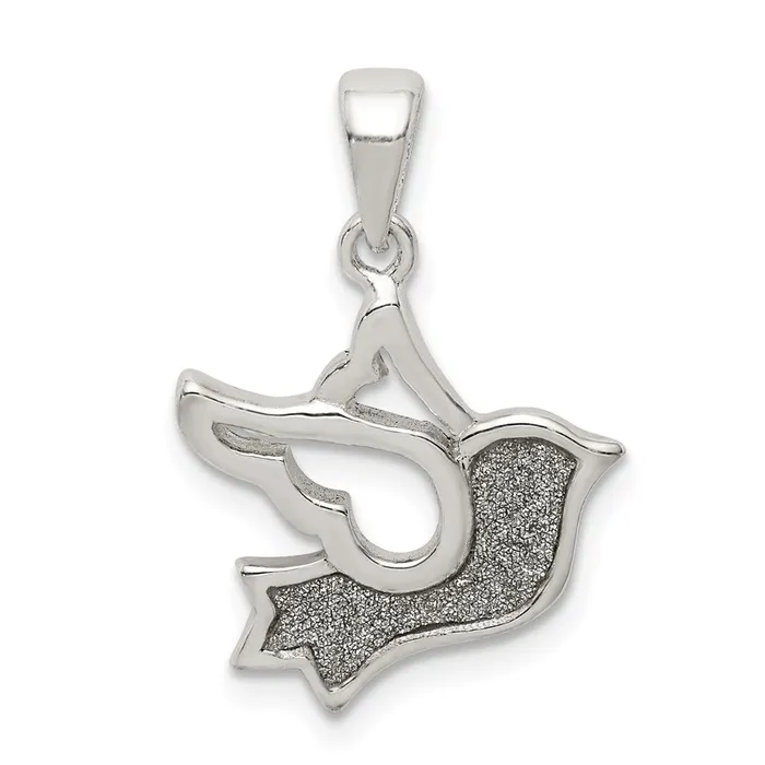 Sterling Silver Glitter Infused Bird Pendant TreasureFineJewelers Necklaces Sterling Silver Glitter Infused Bird Pendant TreasureFineJewelers Necklaces