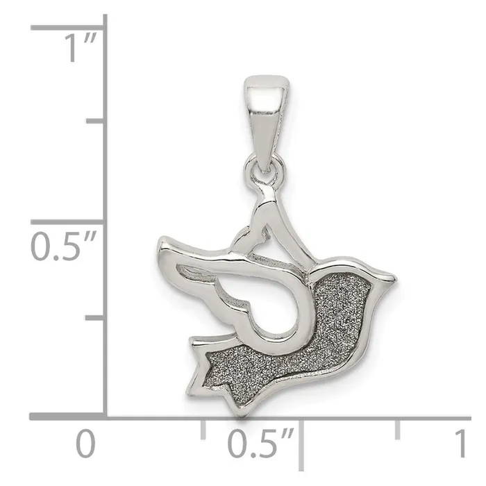 Sterling Silver Glitter Infused Bird Pendant TreasureFineJewelers Necklaces