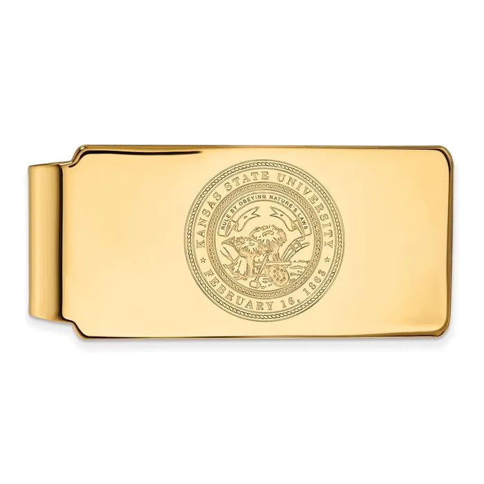 Sterling Silver Goldplated Kansas State University Crest Money Clip TreasureFineJewelers Rings