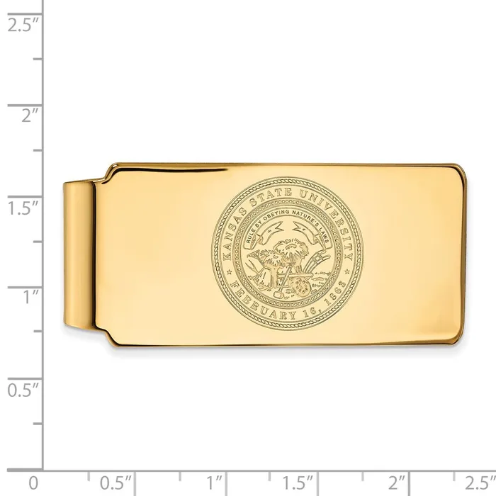 Sterling Silver Goldplated Kansas State University Crest Money Clip TreasureFineJewelers Rings