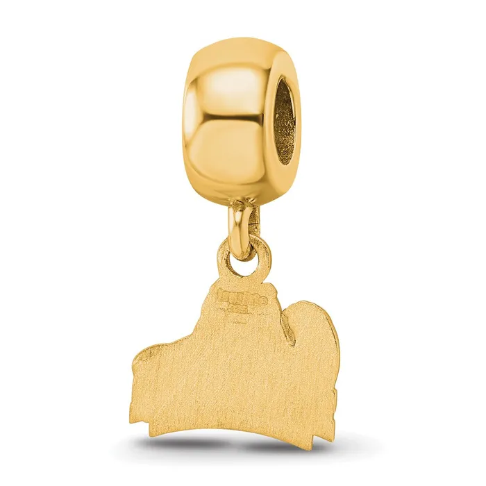 Sterling Silver Goldplated LogoArt Baylor University Bears Extra Small Dangle Bead Charm TreasureFineJewelers Rings