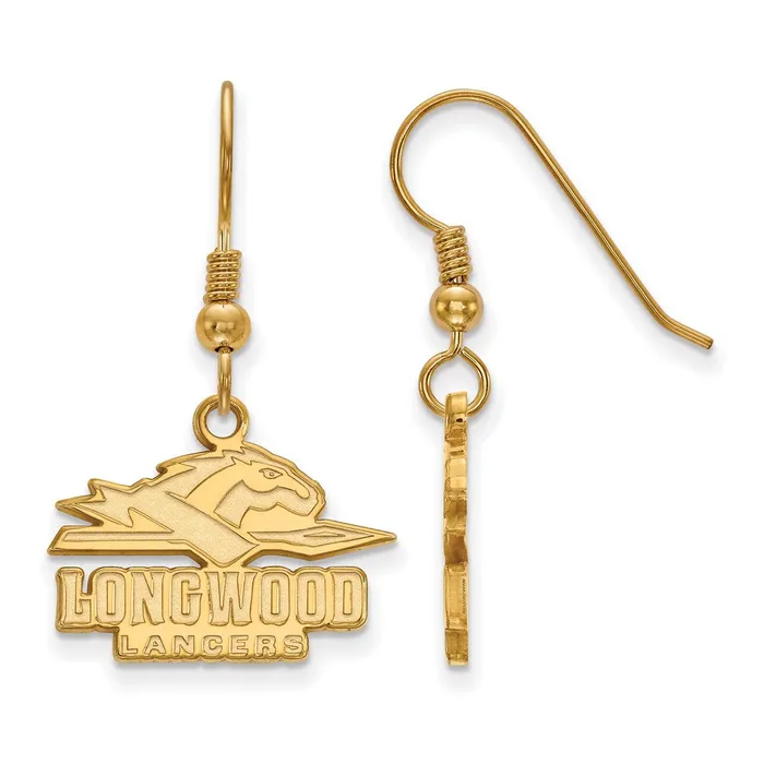 Sterling Silver Goldplated Longwood University Lancers Small Dangle Wire Earrings TreasureFineJewelers Earrings Sterling Silver Goldplated Longwood University Lancers Small Dangle Wire Earrings TreasureFineJewelers Earrings