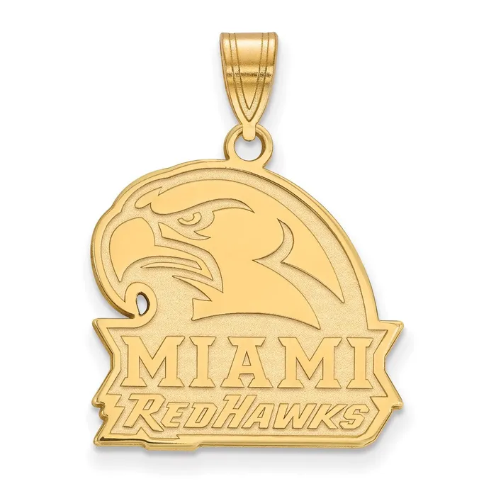 Sterling Silver Goldplated Miami University Ohio Redhawks Large Pendant TreasureFineJewelers Necklaces Sterling Silver Goldplated Miami University Ohio Redhawks Large Pendant TreasureFineJewelers Necklaces