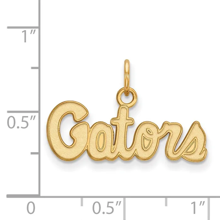 Sterling Silver Goldplated University of Florida Gators Script Extra Small Pendant TreasureFineJewelers Necklaces