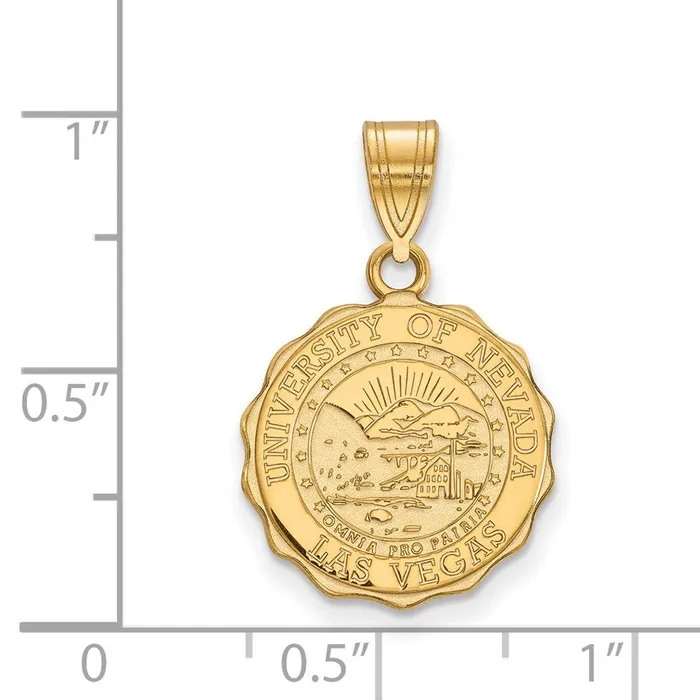 Sterling Silver Goldplated University of NevadaLas Vegas Medium Crest Pendant TreasureFineJewelers Necklaces